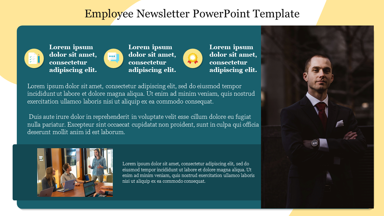 Alluring Employee Newsletter PowerPoint Template Slide